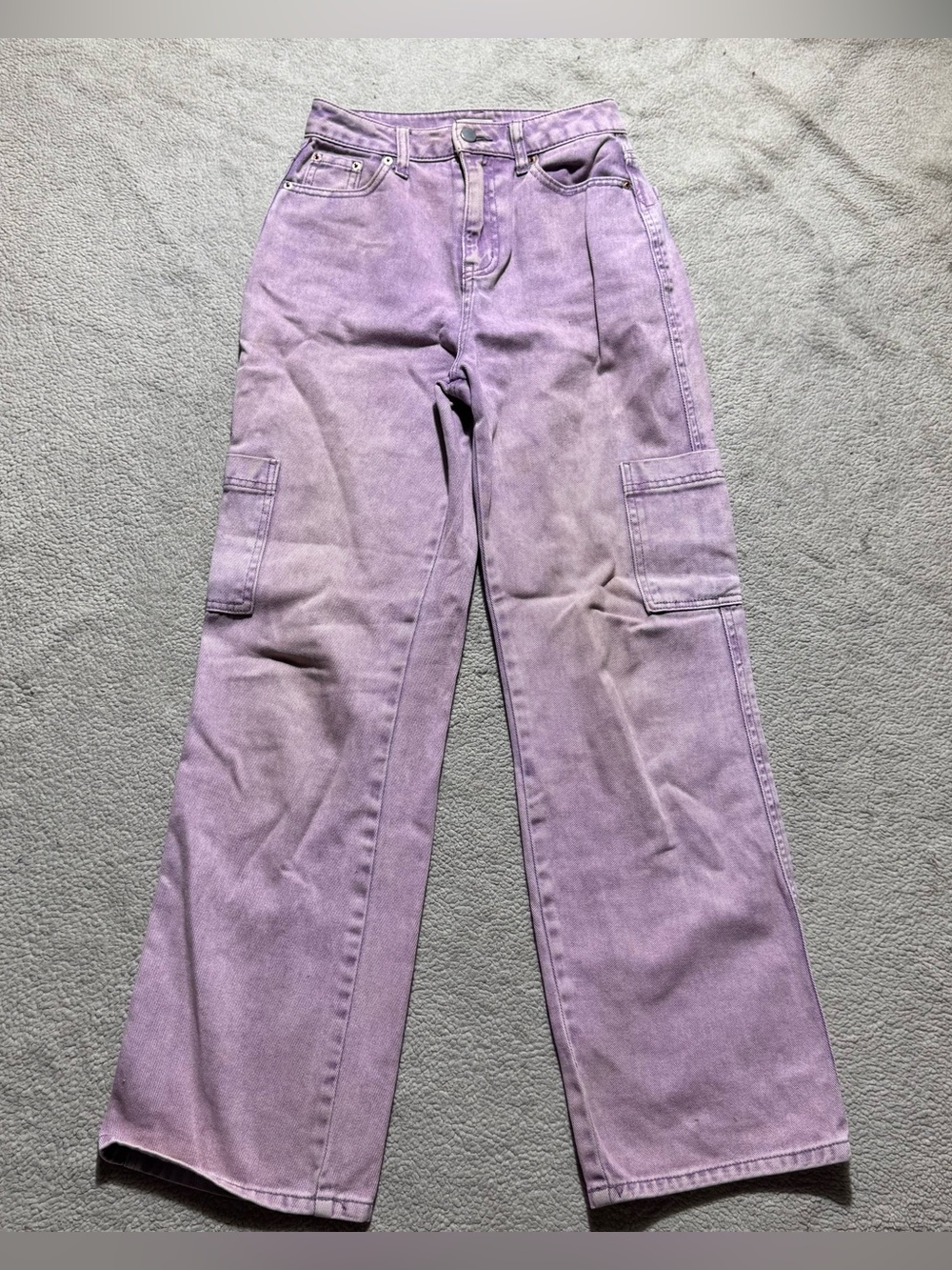 Full Tilt Jeans Womens 24 Light Purple Cargo Carpenter Style High Rise 24x29.5